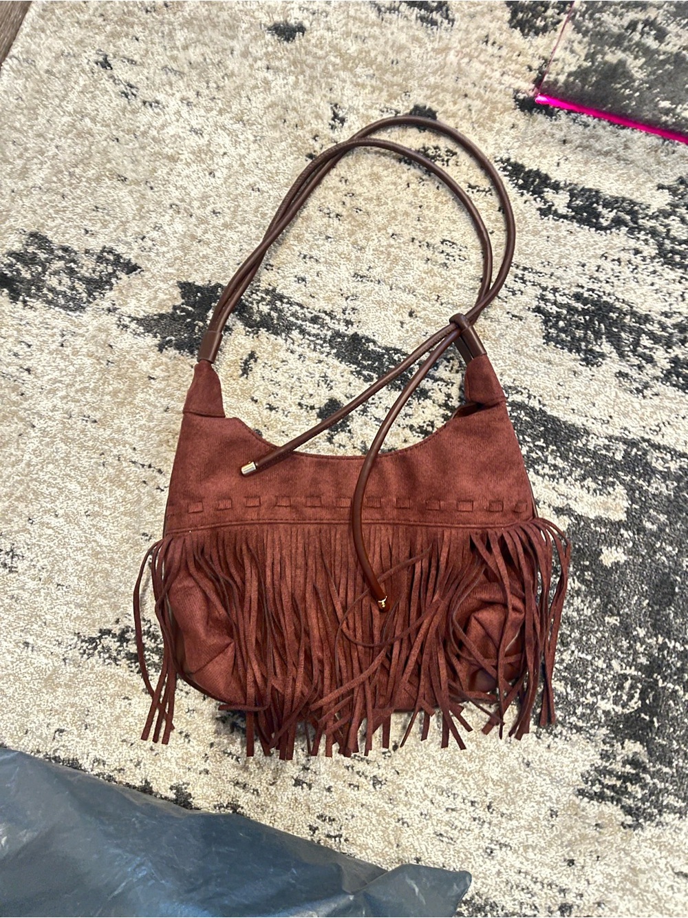 Dolls Kill Brown Suede Fringe Shoulder Bag - Picture 2 of 2